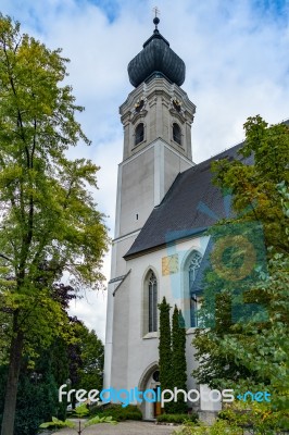 Exterior View Of The Parish Church Of St. Georgen Stock Photo