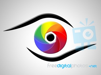 Eye Aperture Shows Colour Splash And Chromatic Stock Image