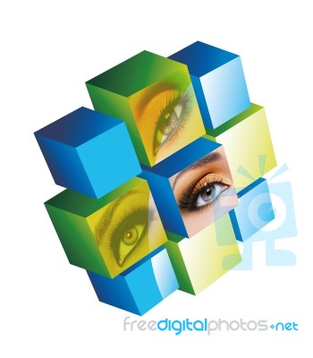 Eye Cube Stock Image