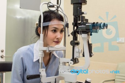 Eye Exam Stock Photo