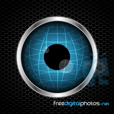 Eye Globe With Abstract Metal Texture  Illustration Backgr Stock Image