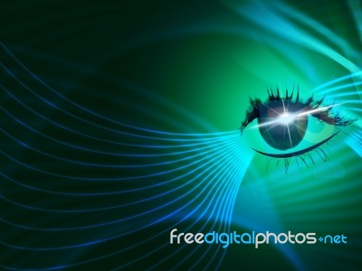 Eye Tech Represents Blazing Look And Iris Stock Image