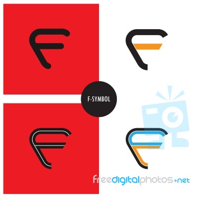 F- Company Symbol.f-letter Abstract Logo Design Stock Image