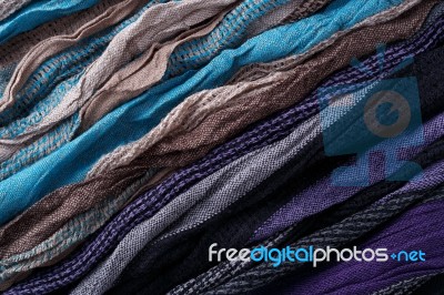 Fabric With Multicolor Stripes Stock Photo