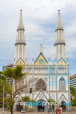 Facade Of El Carmen Church On Via Espania , El Cangrejo , Panama… Stock Photo