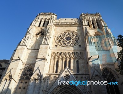 Facade Of The Cathedral Of St Andrew In Bordeaux Stock Photo