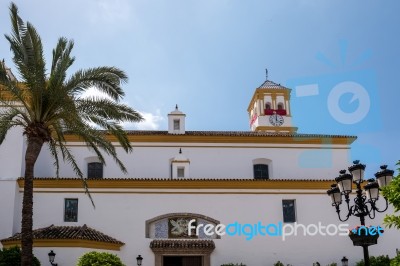 Facade Of The Church Of The Encarnacion In Marbella Stock Photo