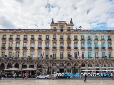 Facade Of The Grand Hotel Of Bordeaux Stock Photo