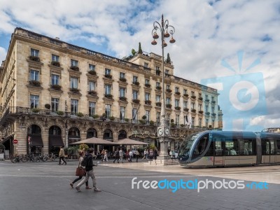 Facade Of The Grand Hotel Of Bordeaux Stock Photo