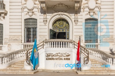 Facade Of The Natinal Museum In Alexandria, Egypt Stock Photo