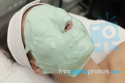 Face Mask Made From Seaweed Stock Photo