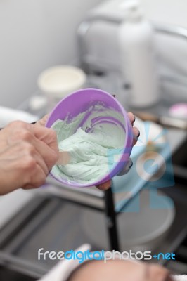 Face Mask Made From Seaweed Stock Photo