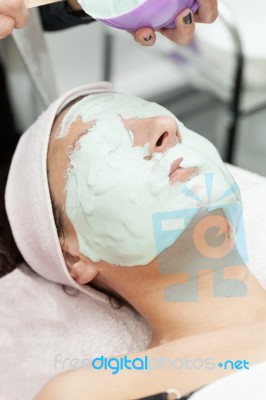 Face Mask Made From Seaweed Stock Photo