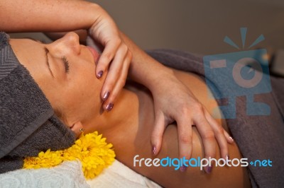 Facial Massage At Spa Salon Stock Photo