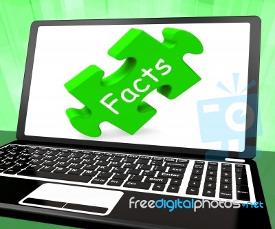 Facts Laptop Shows Info Information And Knowledge Stock Image