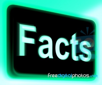 Facts Sign Shows True Information And Data Stock Image