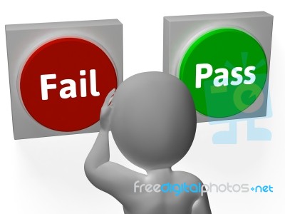 Fail Pass Buttons Show Rejection Or Validation Stock Image