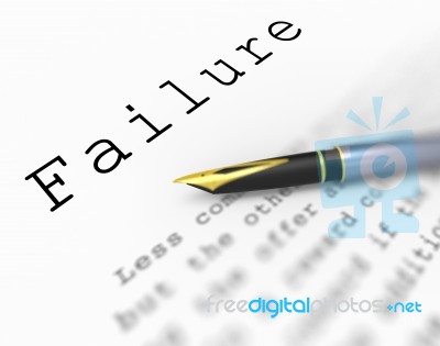 Failure Word Shows Unsuccessful Deficient Or Underachieving Stock Image