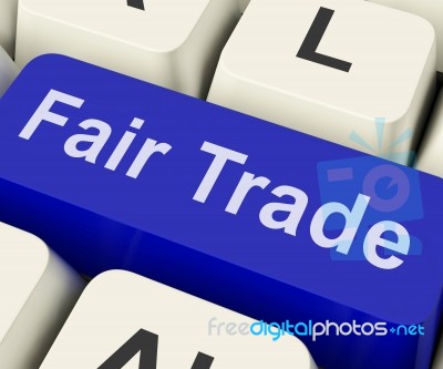 Fairtrade Key Shows Fair Trade Product Or Products Stock Image