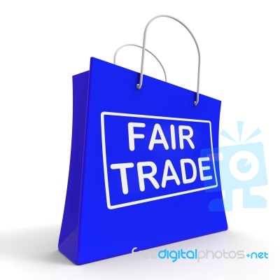 Fairtrade Shopping Bag Shows Fair Trade Product Or Products Stock Image