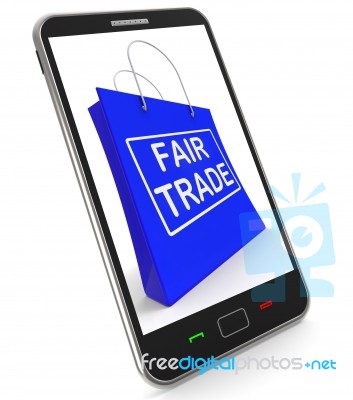 Fairtrade Shopping Bag Shows Fair Trade Product Or Products Stock Image