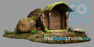 Fairy Log House Stock Image