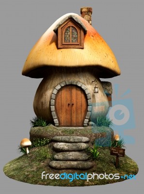 Fairy Mushroom House Stock Image