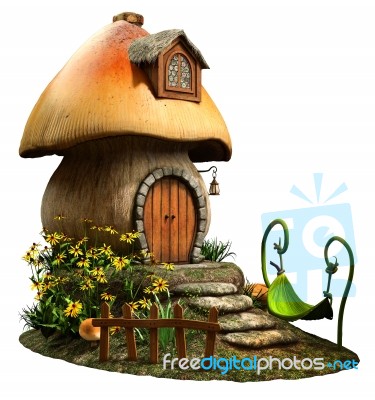 Fairy Mushroom House Stock Image