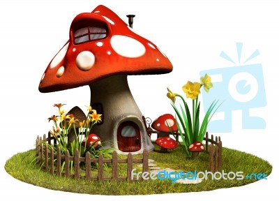 Fairy Mushroom House Stock Image