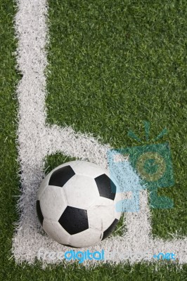 Fake Grass Soccer Field Stock Photo