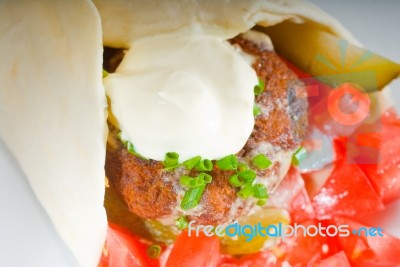 Falafel Wrap Stock Photo