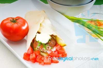 Falafel Wrap Stock Photo