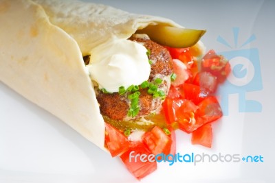 Falafel Wrap Stock Photo