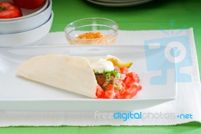 Falafel Wrap Stock Photo