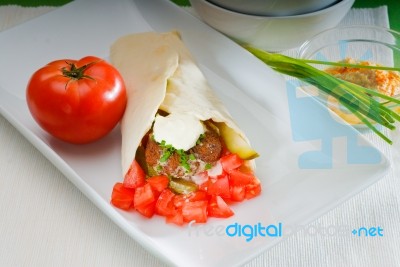 Falafel Wrap Stock Photo