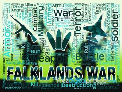 Falklands War Shows Malvinas Hostilities And Fighting Stock Image