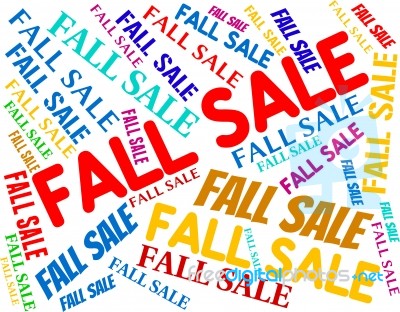 Fall Sale Indicating Save Closeout And Autumnal Stock Image