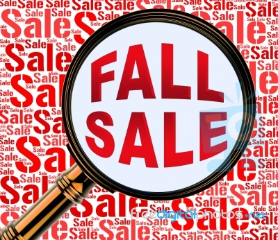 Fall Sale Represents Autumn Commerce Sales 3d Rendering Stock Image