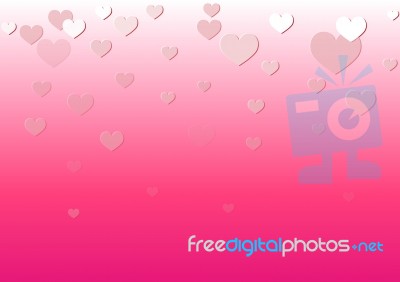 Falling Heart Pink Background Stock Image