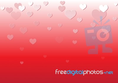 Falling Heart Red Background Stock Image