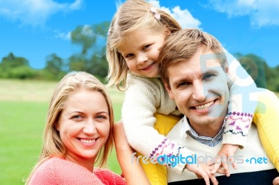 Family Enjoying In Outdoor Stock Photo