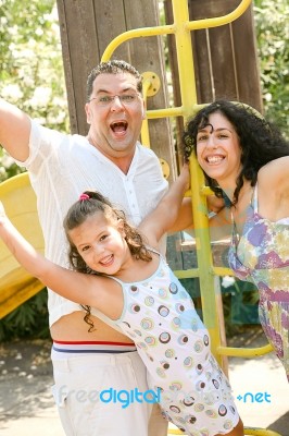 Family Filled With Excitement Stock Photo