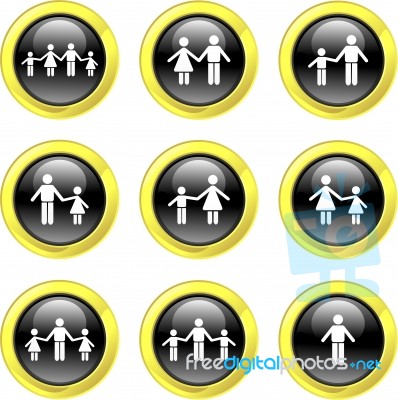 Family Icon Set Stock Image