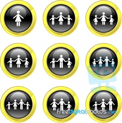 Family Icon Set Stock Image