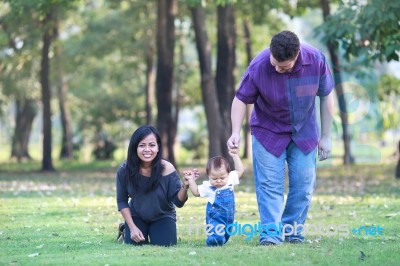 Family In The Park Stock Photo