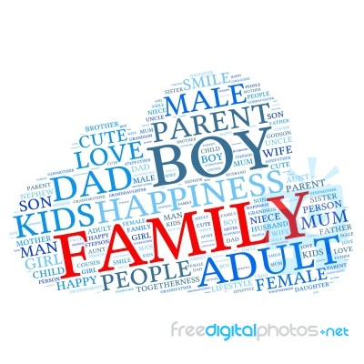 Family Info-text Graphics And Arrangement Concept (word Cloud) Stock Image