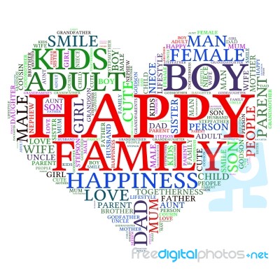 Family Info-text Graphics And Arrangement Concept (word Cloud) Stock Image