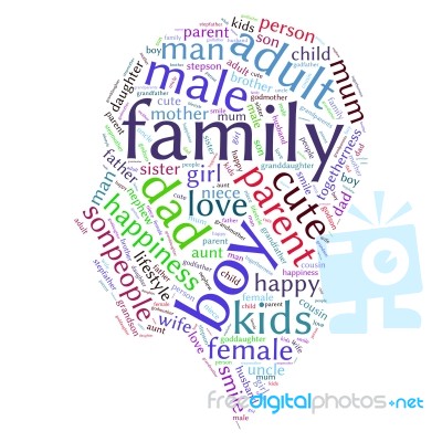 Family Info-text Graphics And Arrangement Concept (word Cloud) Stock Image