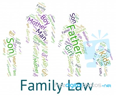 Family Law Shows Blood Relative And Court Stock Image