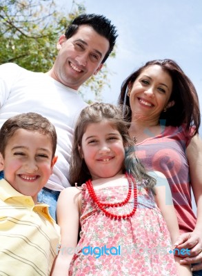 Family Of Four Stock Photo